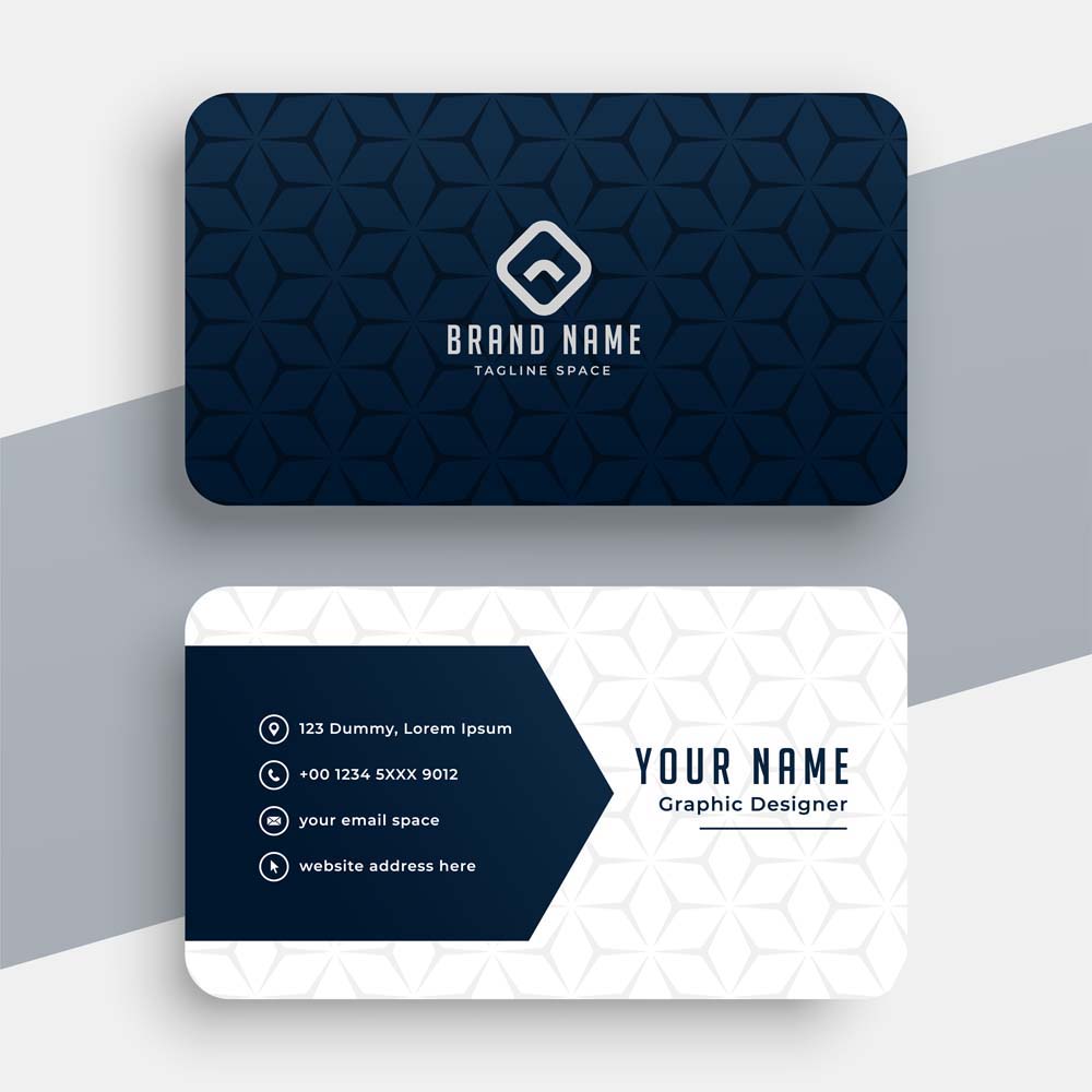 Navy geometric business card